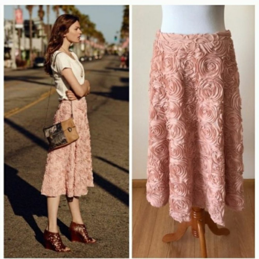 Rose midi skirt